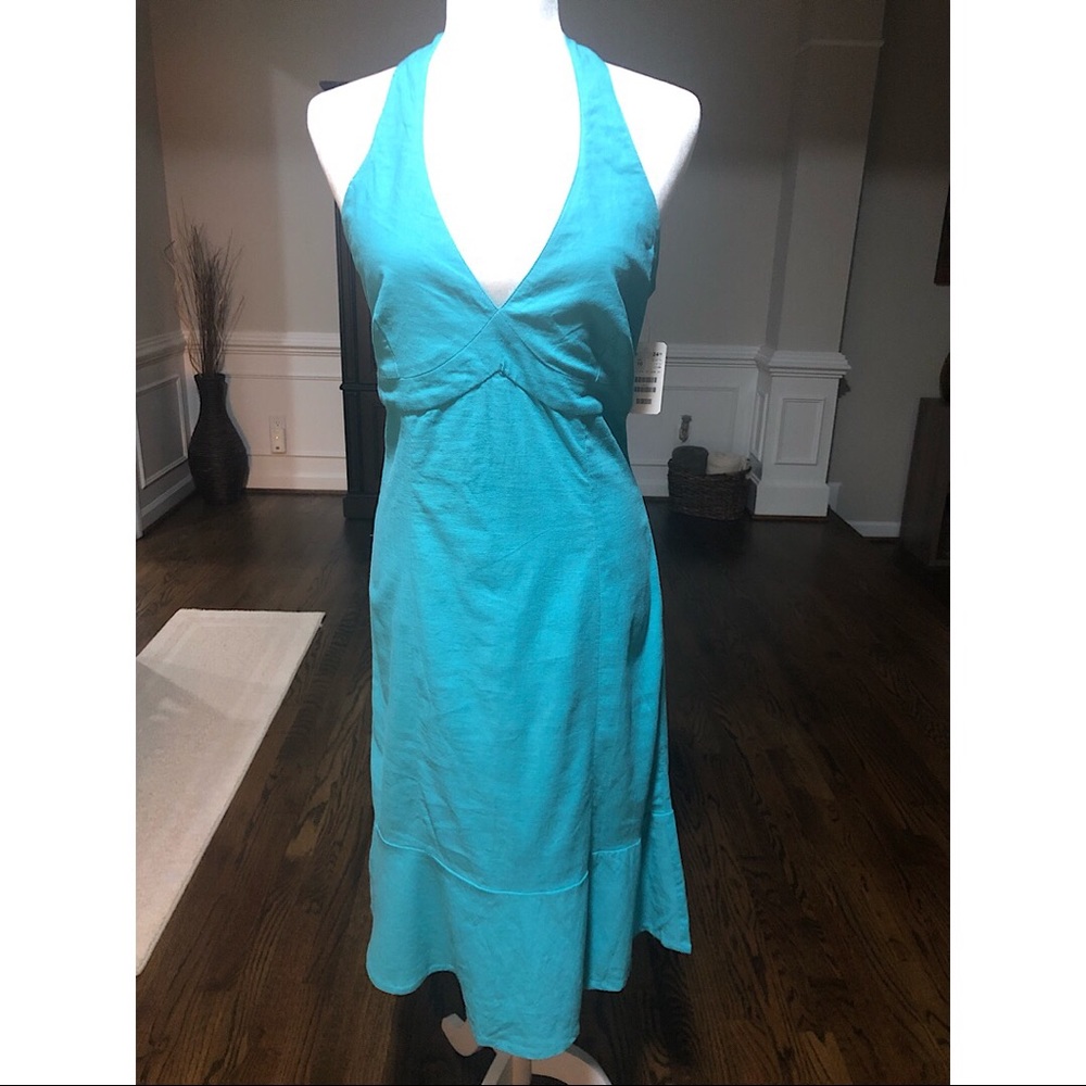 Tiffany Blue Halter Dress - Picture 2 of 5
